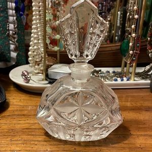 Art deco style cut glass perfume bottle